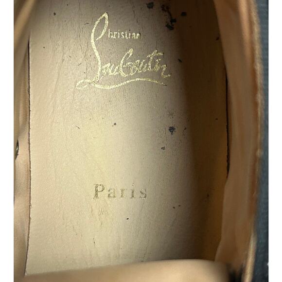 Christian Louboutin Lou Black Spikes Men's High Top Calf Leather Sneaker Size 7 - Picture 10 of 11